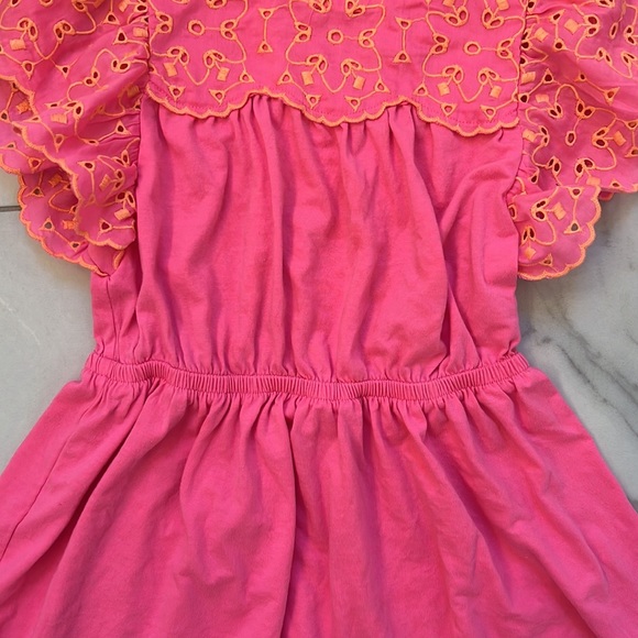 Lilly Pulitzer girls dress size small pink dress with orange eyelet detail. - Picture 5 of 11